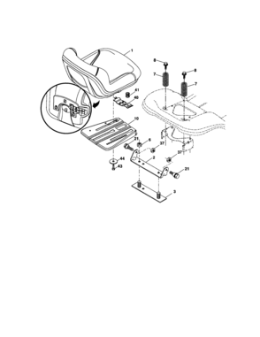 Seat Diagram and Parts List for 917286210  Craftsman Lawn Tractor