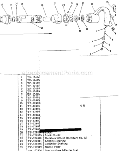 Unit Parts Diagram and Parts List for 75618828  Craftsman Hammer