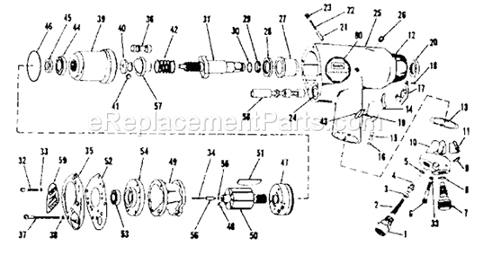 Unit Parts Diagram and Parts List for 75618883  Craftsman Wrench