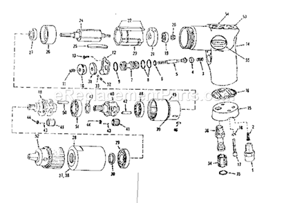 Unit Parts Diagram and Parts List for 75618884  Craftsman Drill
