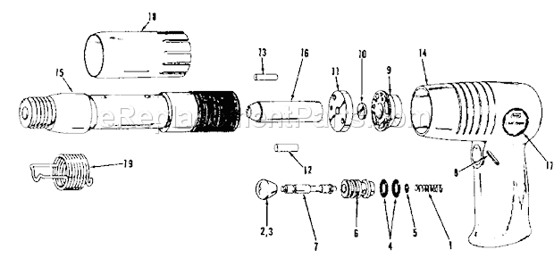 Unit Parts Diagram and Parts List for 75618923  Craftsman Hammer