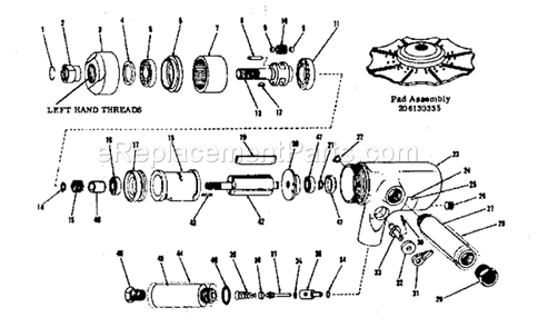 Unit Parts Diagram and Parts List for 75618926-1  Craftsman Sander Polisher