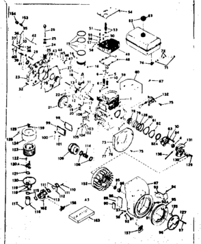 Basic Engine Diagram and Parts List for 143599022  Craftsman Engine