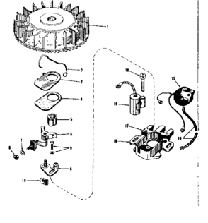 Magneto No. 30362 Diagram and Parts List for 143501241  Craftsman Engine