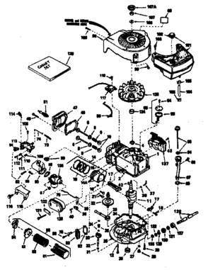 Basic Engine Diagram and Parts List for 143354462  Craftsman Engine