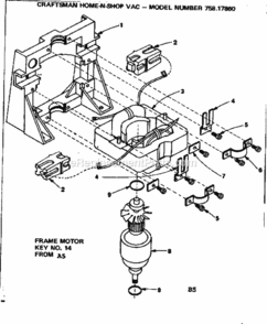 Page B Diagram and Parts List for 75817860  Craftsman Utility Vacuum