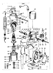 Unit Parts Diagram and Parts List for 75825070  Craftsman Router