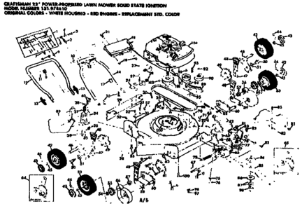 Mower Deck Diagram and Parts List for 131978610  Craftsman Lawn Mower