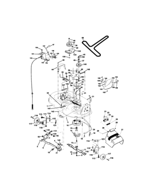 Mower Deck Diagram and Parts List for 917271732  Craftsman Lawn Tractor