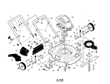 Diagram Diagram and Parts List for 917379244 Type 0 Craftsman Lawn Mower