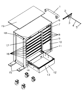 Tool Cart Diagram and Parts List for 706954830  Craftsman Tool Stand & Cart