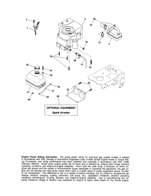 Engine Diagram and Parts List for 917287071  Craftsman Lawn Tractor