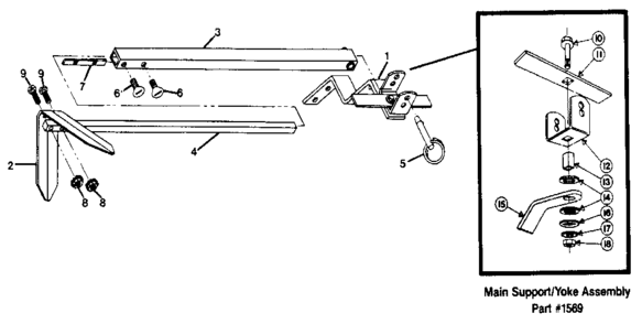 Row Marker Attachment Diagram and Parts List for 29909  Craftsman Tiller