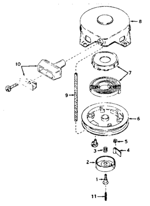 Rewind Starter No. 590420 Diagram and Parts List for 200243112  Craftsman Engine