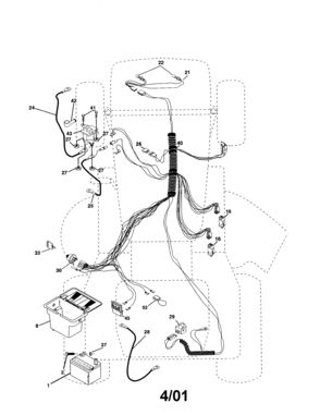 Electrical Diagram and Parts List for 917250450  Craftsman Lawn Tractor