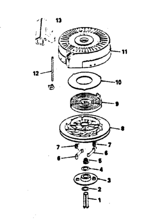Rewind Starter No. 590621 Diagram and Parts List for 143374142  Craftsman Engine