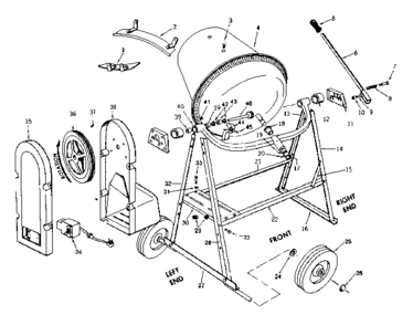Unit Parts Diagram and Parts List for 7137555  Craftsman Cement Mixer