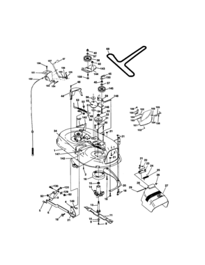 Mower Deck Diagram and Parts List for 917271645  Craftsman Lawn Tractor