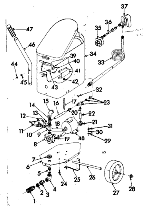 Main Frame Diagram and Parts List for 471446090  Craftsman Pressure Washer