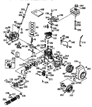 Replacement Parts Diagram and Parts List for 143953511  Craftsman Engine