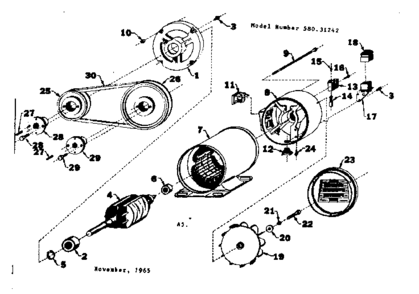 Stator Assembly Diagram and Parts List for 58031242  Craftsman Engine