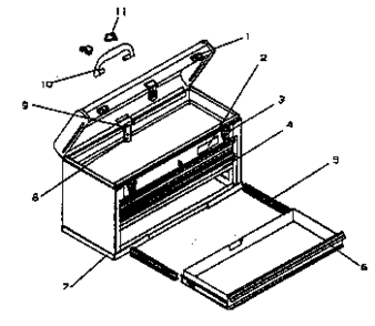 Chest Diagram and Parts List for 706593381  Craftsman Tool Stand & Cart