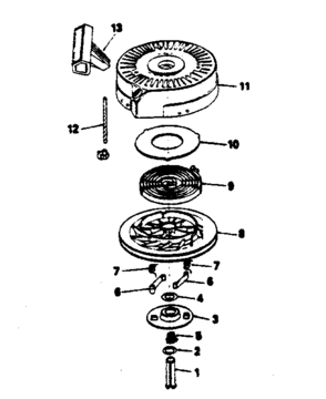 Rewind Starter No. 590621 Diagram and Parts List for 143374302  Craftsman Engine