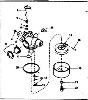Carburetor No. 632367 Diagram and Parts List for 143354352  Craftsman Engine