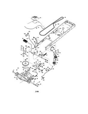 Ground Drive Diagram and Parts List for 917287210  Craftsman Lawn Tractor