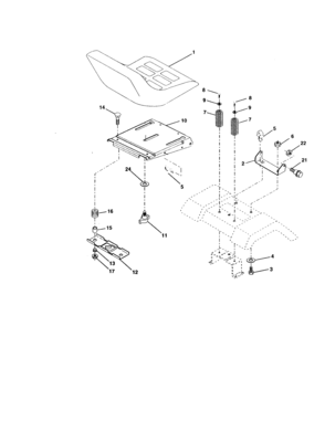Seat Assembly Diagram and Parts List for 917272083  Craftsman Lawn Tractor