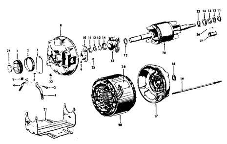 Unit Diagram and Parts List for 11319665  Craftsman Power Motor