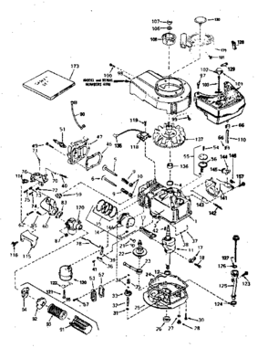 Engine Diagram and Parts List for 143374132  Craftsman Engine