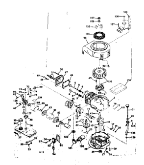 Basic Engine Diagram and Parts List for 143174092  Craftsman Engine