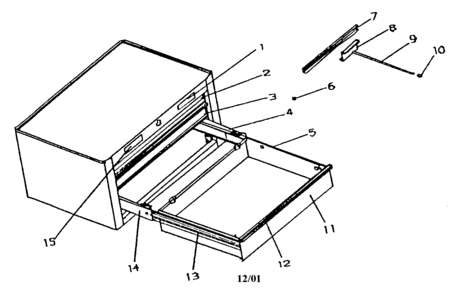 Tool Chest Diagram and Parts List for 706596030  Craftsman Tool Stand & Cart
