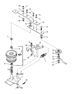 Pulley Assembly Diagram and Parts List for 84224072  Craftsman Snow Blower