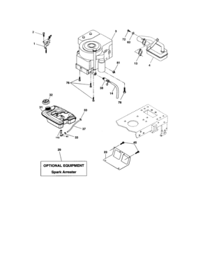 Engine Diagram and Parts List for 9172736405  Craftsman Lawn Tractor