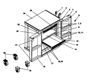 Mobile Cabinet Diagram and Parts List for 706594710  Craftsman Tool Stand & Cart