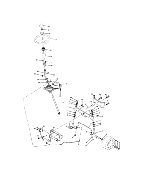 Steering Assembly Diagram and Parts List for 917273373  Craftsman Lawn Tractor