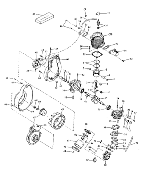 Part Location Diagram of 270256 Craftsman Crankcase