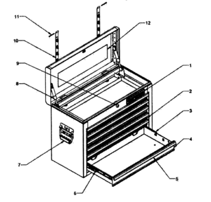 Tool Chest Diagram and Parts List for 706183920  Craftsman Tool Stand & Cart