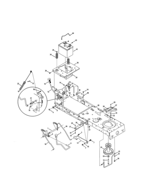 Frame/battery/lift Diagram and Parts List for 247203706  Craftsman Lawn Tractor
