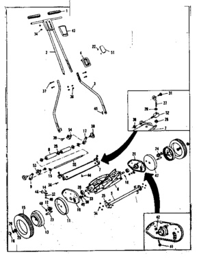 Replacement Parts Diagram and Parts List for 53681265  Craftsman Lawn Mower