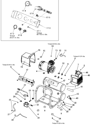 Default Diagram and Parts List for 919-16746 Type 1 Craftsman Compressor