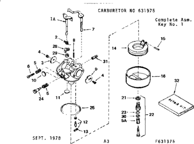 Replacement Parts Diagram and Parts List for 143672032  Craftsman Engine