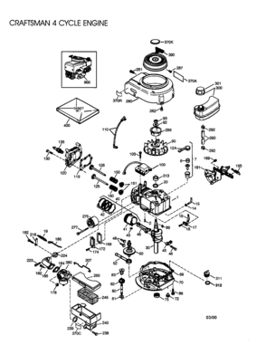 Craftsman 4 Cycle Engine Diagram and Parts List for 143003804  Craftsman Engine