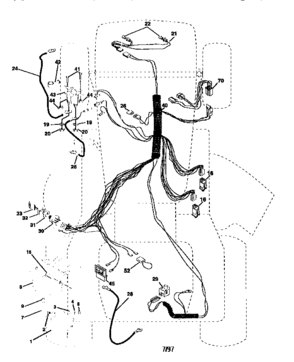 Electrical Diagram and Parts List for 917258473  Craftsman Lawn Tractor