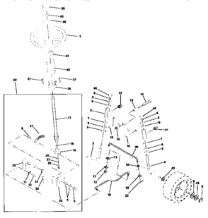 Steering Assembly Diagram and Parts List for 917256500  Craftsman Lawn Tractor