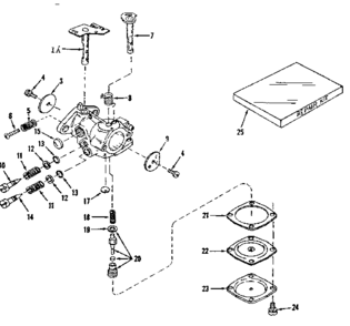 Carburetor No. 630875 (power Products) Diagram and Parts List for 143123041  Craftsman Engine