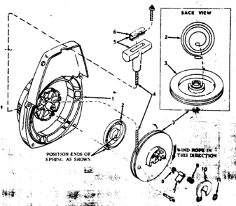 Rewind Starter Diagram and Parts List for 917350721  Craftsman Chainsaw
