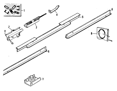 Rail Assembly Diagram and Parts List for 13953513  Craftsman Garage Door Opener